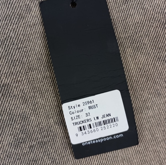 NWT One Teaspoon Truckers Mid Waist Straight Leg Denim Jeans in Rust  32 $165 - Picture 14 of 16